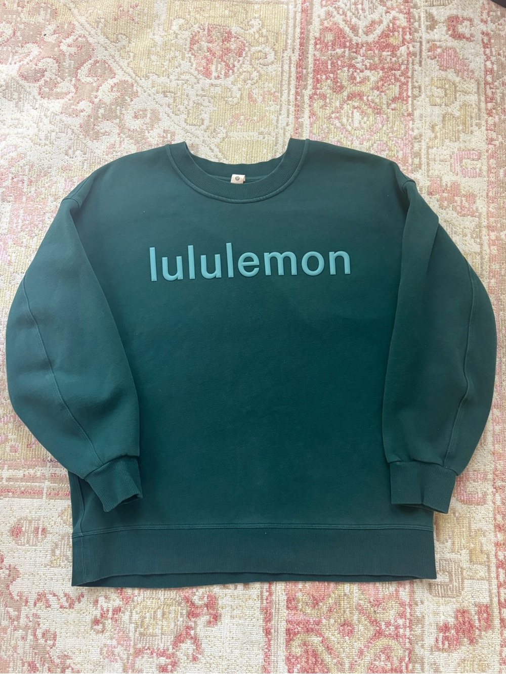 lululemon athletica Forest Green Logo Crewneck Sweater